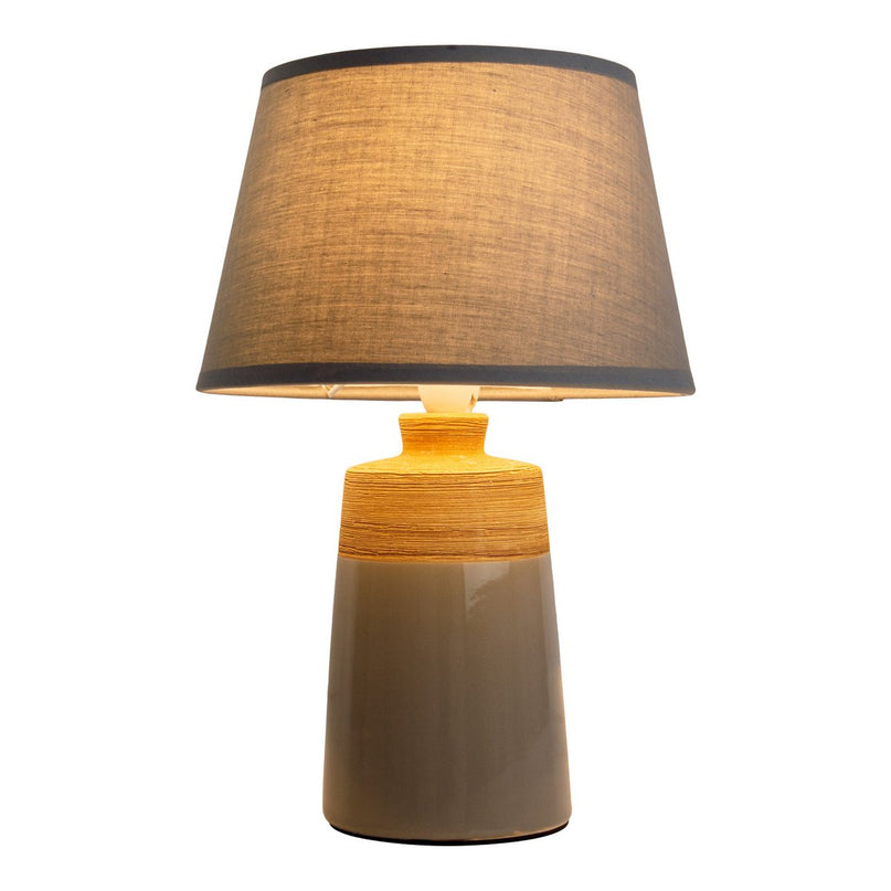 Keramische tafellamp "Talia", tafellamp gemaakt van keramiek, beige/grijs, met E14 -aansluiting, voor eetkamer, woonkamer, gang of kantoor, 31 cm hoog