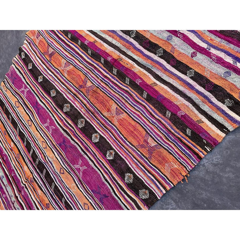 Zuiver wollen Marokkaans Kelim Berber tapijt 192 x 342 cm