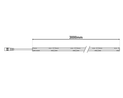 COB-LED-STRIPE LENGTE 3 M, CCT-functie, gemaakt van plastic helder/transparant, met geïntegreerde LED's