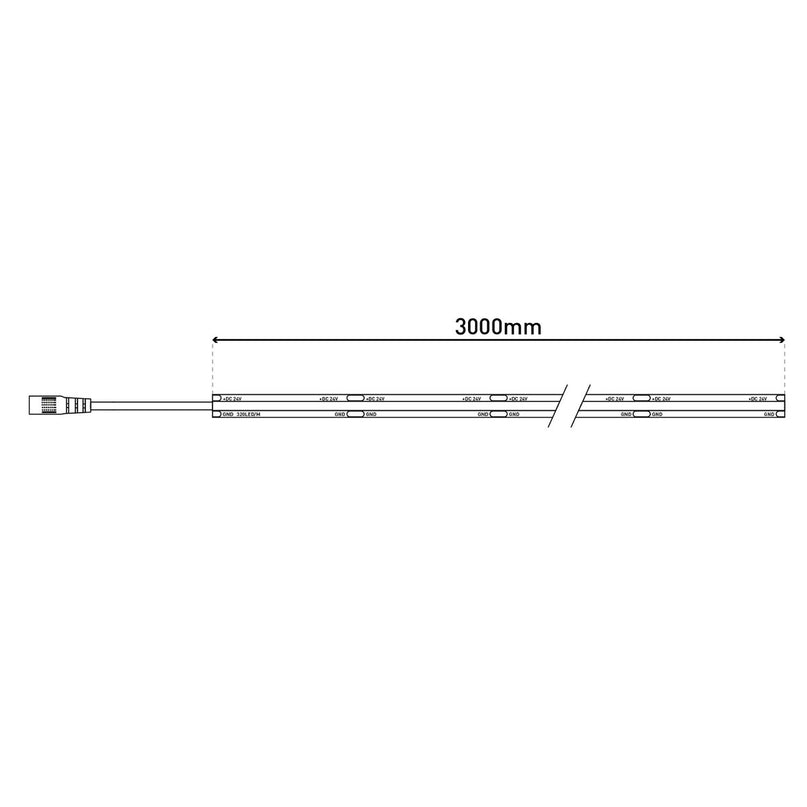 COB-LED-STRIPE LENGTE 3 M, CCT-functie, gemaakt van plastic helder/transparant, met geïntegreerde LED's
