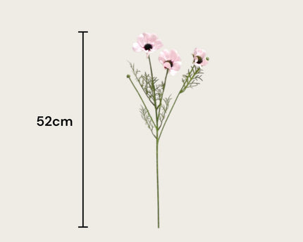 3D real touch chrysanthemum pink | Zijden kunstbloem | Lengte 52cm  1pcs