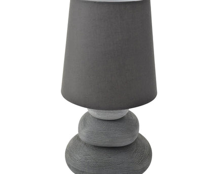 Keramische tafellamp "Stoney", keramische tafellamp in grijs, met E14 -aansluiting, tafellamp voor eetkamer, woonkamer, gang of kantoor, of als bedlamp, 31 cm hoog