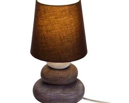 Keramische tafellamp "Stoney", keramische tafellamp in bruin, met E14 -aansluiting, tafellamp voor eetkamer, woonkamer, gang of kantoor, of als een bedlamp, 31 cm hoog