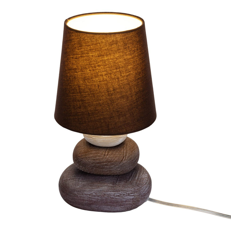 Keramische tafellamp "Stoney", keramische tafellamp in bruin, met E14 -aansluiting, tafellamp voor eetkamer, woonkamer, gang of kantoor, of als een bedlamp, 31 cm hoog