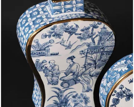 Nieuwe Chinese stijl, oosterse Parijse Delfts blauwe porselein vazen/hoge stijl