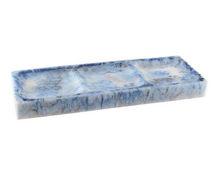 Aperitif Dish 3 Compartimenten / Blue Resin Cake Dish Cloud