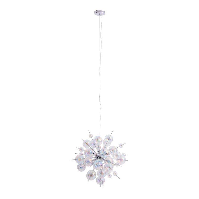 Hanger lamp "explosie" gemaakt van metaal- en irisglas, G9 -frames, hangende lamp voor eetkamer, woonkamer, hal of kantoor, Øca. 65 cm