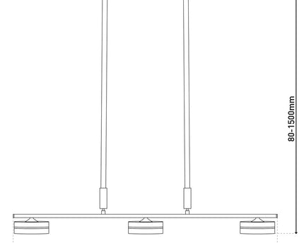 LED-drievoudige hanglamp "Triberg"