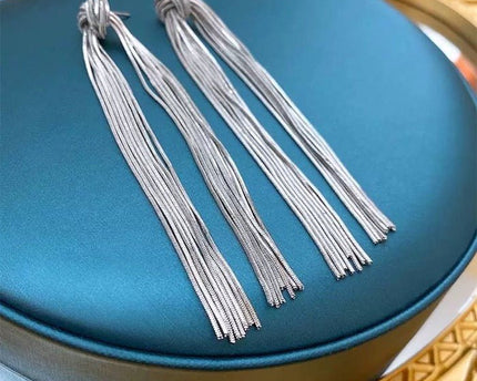 Moderne vintage knoopkwasten Longline oorbellen