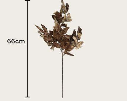 Herfstserie brown bladeren | Zijden kunstbloem | Lengte 66cm  1pcs