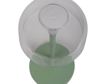 2-set LED-batterijtafellamp "Gomba" voor buiten en binnen, gemaakt van metaal en plastic in mint, 18,5 cm hoog