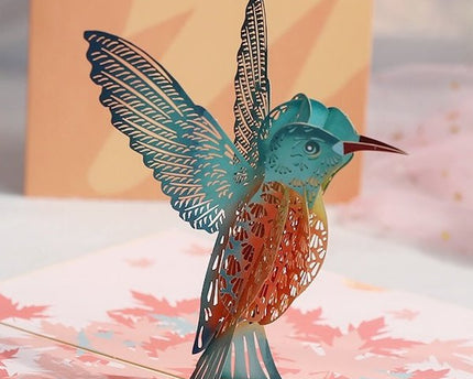 3D -kaart - Hummingbird Birthday Card