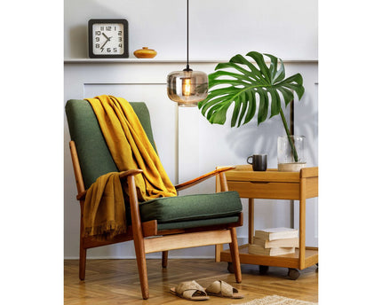 Hanger lamp "vaso", retro, hanglamp, metaal en rookglas in antraciet, E27 -aansluiting, voor eetkamer, woonkamer, gang of kantoor, met een Øvon 25 cm