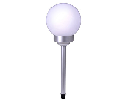 Led Buiten Spherical Spit "Ball" D: 25 cm, plastic aarde spies, wit, met geïntegreerde LED