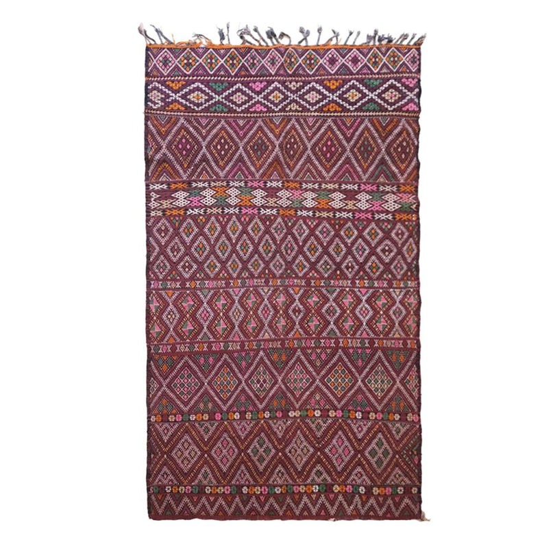 Zuiver wollen Marokkaans Kelim Berber tapijt 190 x 311 cm