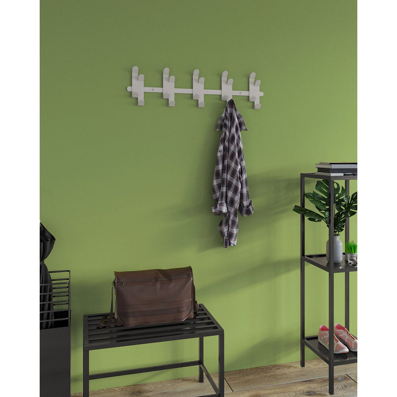 Gorillz Origami - Wandkapstok - 10 Dubbele - Kapstok Haken - Wit