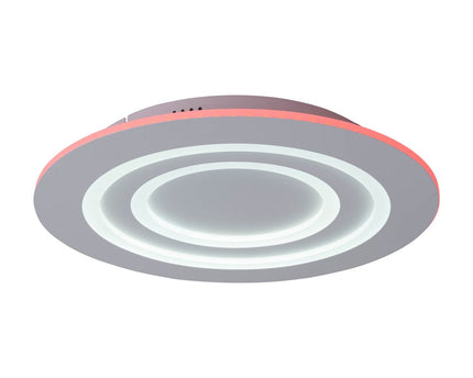 LED-plafondlicht "mirel" Ø 50 cm, 6 cm hoog, metaal en plastic in wit, geïntegreerde LED's, 2400 lm, dimmable, CCT-functie 3000-6500 K, RGB kleurverandering