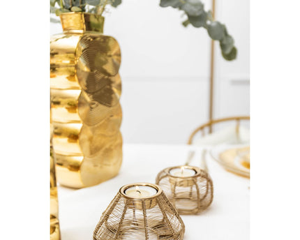 Conical Candlestick Gilded Dire 11x11x6cm