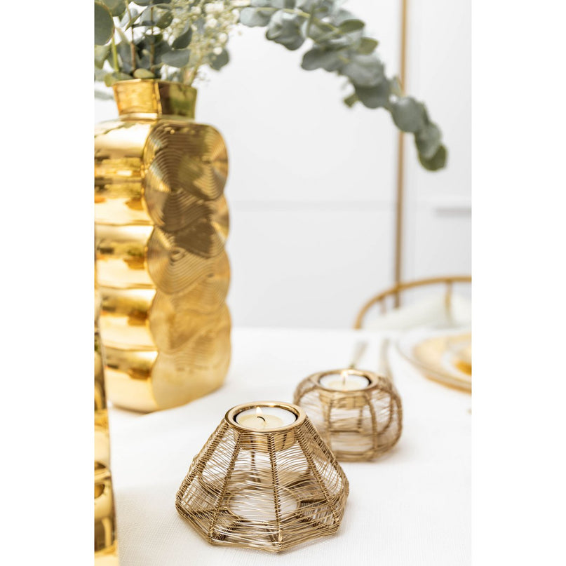 Conical Candlestick Gilded Dire 11x11x6cm