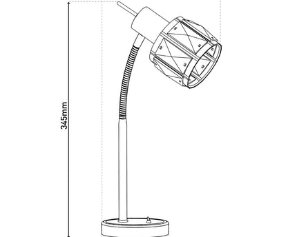 LED -tafellamp "Josefa", tafellamp gemaakt van goud en glas in goud, met E14 -aansluiting, voor eetkamer, woonkamer, gang of kantoor, voor woonkamer, eetkamer of als bedlamp, 34,5 x 17,5 cm