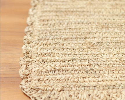 Placemat (set van 2, 4 of 6) 50x30 cm | Rechthoekige Boho Placemat KUARA Geweven van Raffia