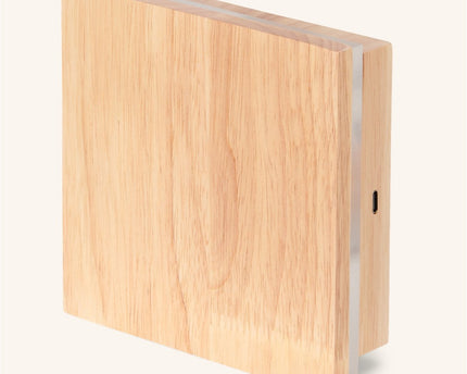 Lane lichtbruine draadloze wandlamp - oplaadbaar, dimbaar, natuurlijk houtlamp