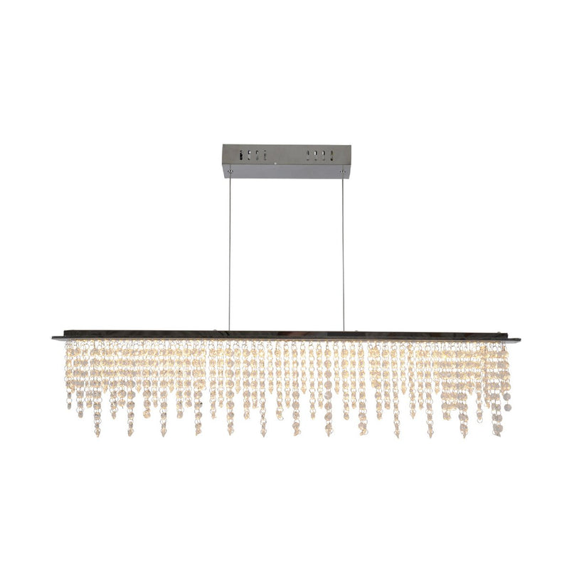 LED hanglamp "diamanten", hanglamp, metaal en kristalglas, chroom, met stevig gebouwd -in LED's, voor eetkamer, woonkamer, gang of kantoor, 120 cm lang