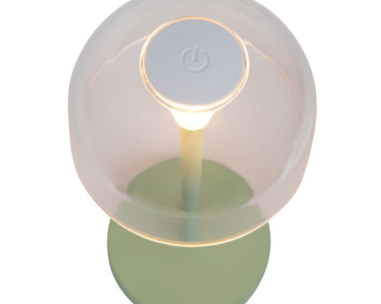 2-set LED-batterijtafellamp "Gomba" voor buiten en binnen, gemaakt van metaal en plastic in mint, 18,5 cm hoog