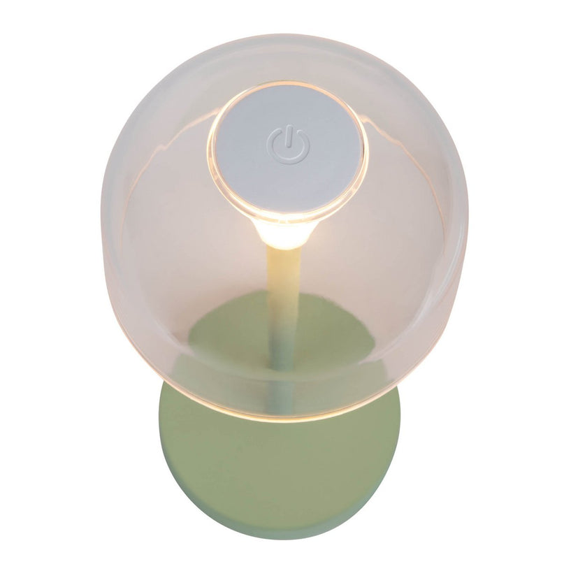 2-set LED-batterijtafellamp "Gomba" voor buiten en binnen, gemaakt van metaal en plastic in mint, 18,5 cm hoog