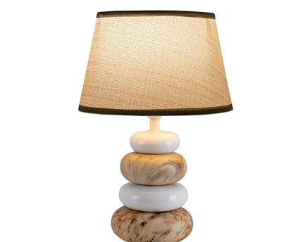 Keramische tafellamp "Stoney", keramische tafellamp in bruin, met E14 -aansluiting, tafellamp voor eetkamer, woonkamer, gang of kantoor, of als een bedlamp, 31 cm hoog