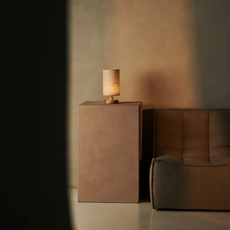 Ben lichtbruine houten donkerbruine tafellamp-oplaadbaar, dimbaar, USB-C aangedreven