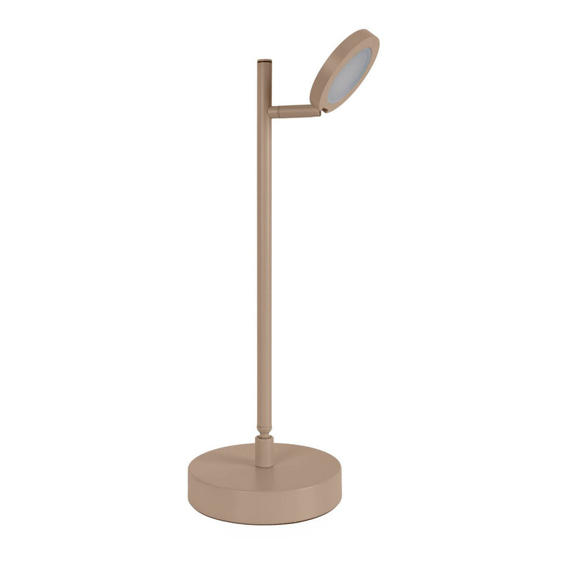 LED Draadloos tafellicht "Lupa", 45 cm hoog, gemaakt van gelakte aluminium (matte amandelen, pantone 481 c) en wit plastic, LED geïntegreerde, dimbare, aanraaksensor.