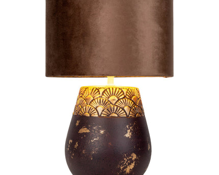 Keramische tafellamp "Bronco", tafellamp, keramiek, beige/grijs, met E14 -aansluiting, voor eetkamer, woonkamer, gang of kantoor, 39 cm hoog