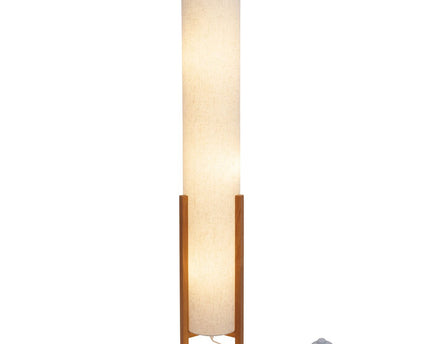Tafellamp "Matilda" klassieke tafellamp met natuurlijk uiterlijk door hout en stofscherm, E27 -aansluiting, 110 cm hoog