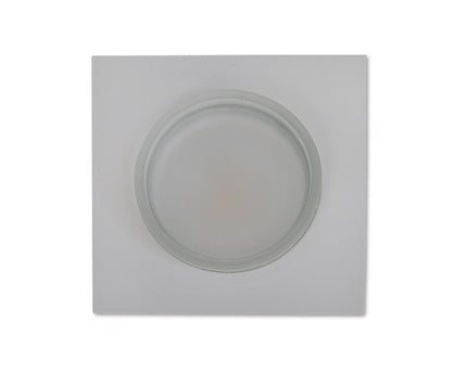 Het opzetten van "Miro" 8,5 x 8,5 cm, 6,5 cm diep, wit metaal, mat acryl, 6 watt, warm wit