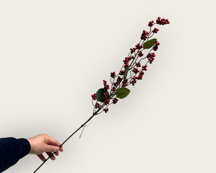 Rode Vrucht | Zijden kunstbloem | Lengte 83cm  1pcs