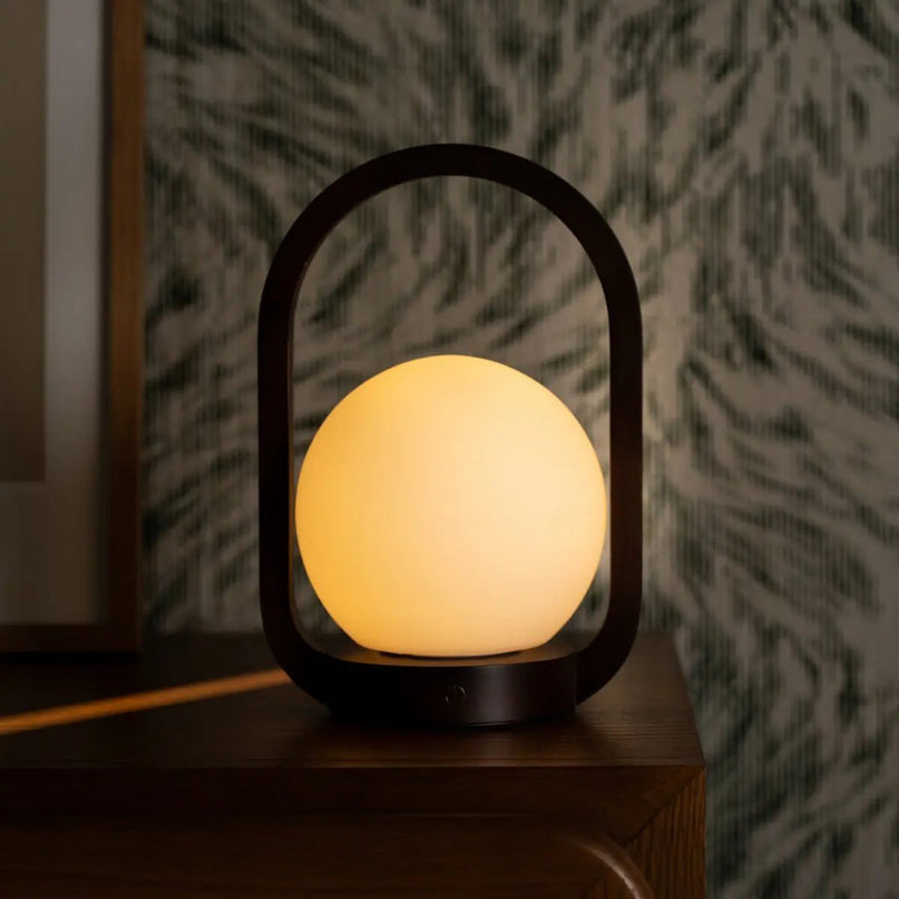 Skye Donkerbruine Houten Snoerloze Lamp | Oplaadbaar en dimbaar ontwerp