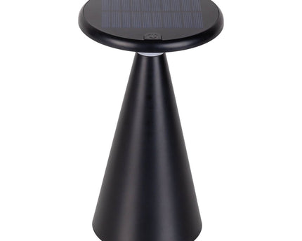 Zonne -batterijlampje "Palu" voor buiten en binnen, gemaakt van plastic in zwart, 20 cm hoog