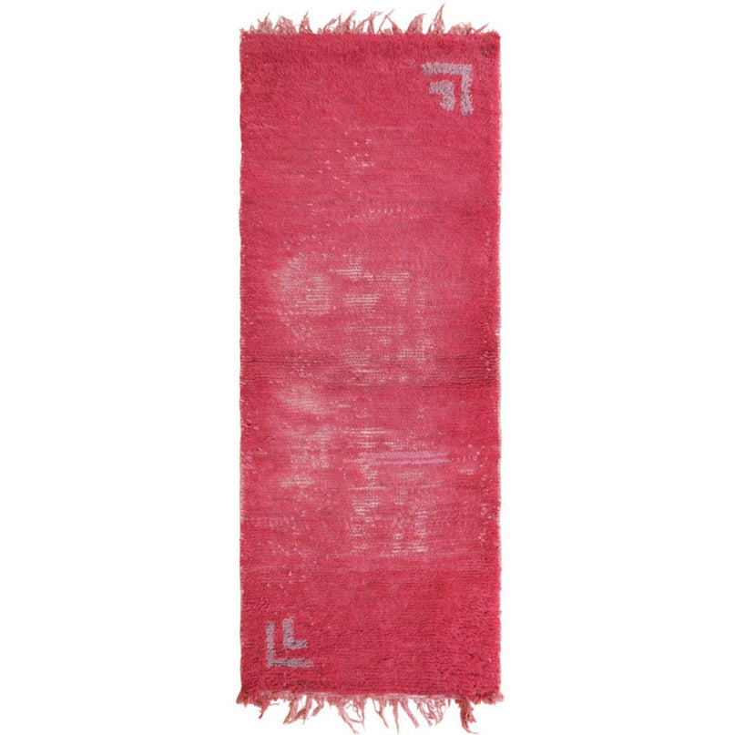 Berberwollen vloerkleed Boujaad vintage 75 x 191 cm