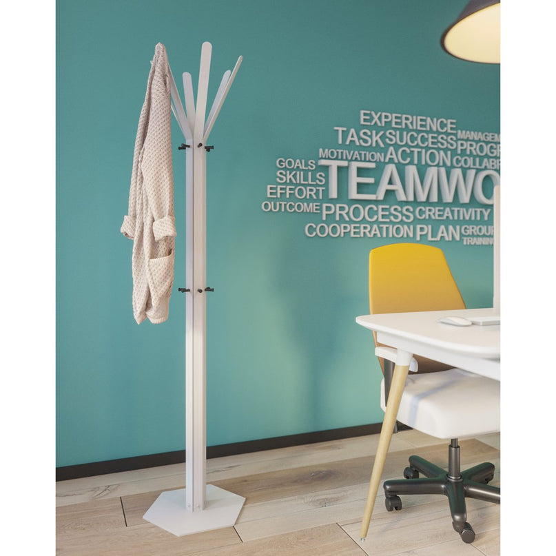 Gorillz Molto - Industrieel - Staande Kapstok - 14 Kapstokhaken - Wit