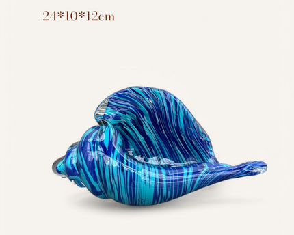 Blauwe glazen schelp