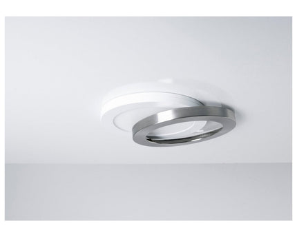 LED -plafondlamp "bonus", functie, metalen plafondlamp en plastic, ringen in chroom en wit kunnen worden gewijzigd, met stevig ingebouwde LED's, 22,5 cm diameter