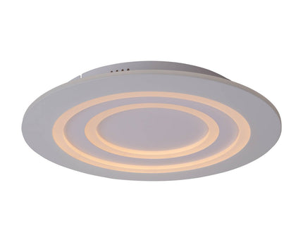 LED-plafondlicht "mirel" Ø 50 cm, 6 cm hoog, metaal en plastic in wit, geïntegreerde LED's, 2400 lm, dimmable, CCT-functie 3000-6500 K, RGB kleurverandering