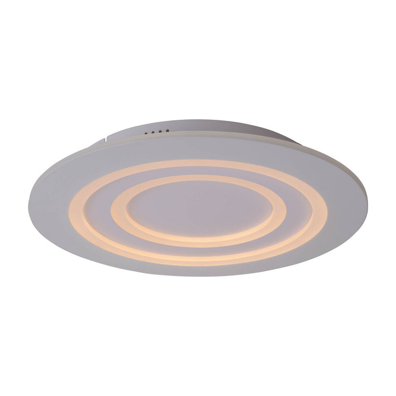 LED-plafondlicht "mirel" Ø 50 cm, 6 cm hoog, metaal en plastic in wit, geïntegreerde LED's, 2400 lm, dimmable, CCT-functie 3000-6500 K, RGB kleurverandering