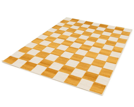 Bicolor buitenkant binnen tapijt met kleine tegels gesneden effect