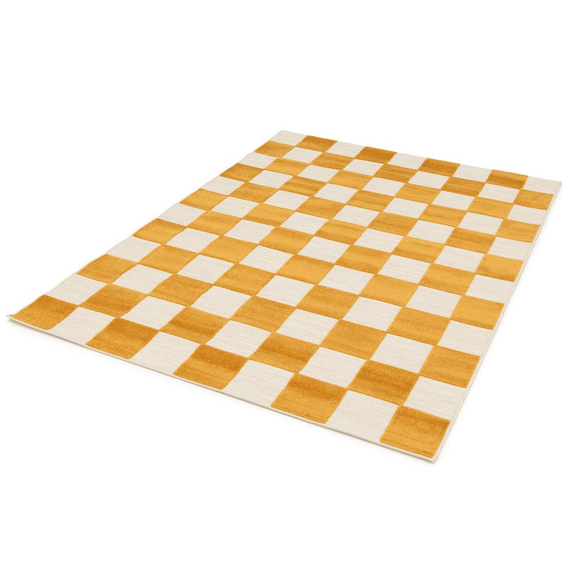 Bicolor buitenkant binnen tapijt met kleine tegels gesneden effect
