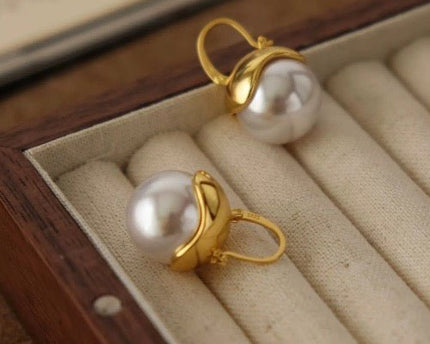 Chique moderne vintage pareldruppel oorbellen