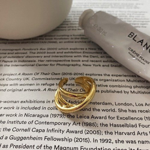 Opvallende look Geometrische gekruiste lijnring