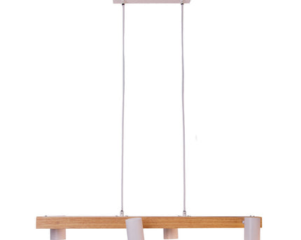 4 hanglamp "Frida" wit, hangende lamp, metaal, wit, GU10, hanglamp voor eetkamer, woonkamer, gang of kantoor, 80 cm lang