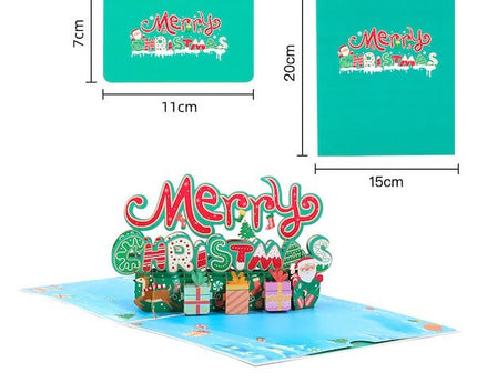 3D -kaart - Kerstcadeau -doos Design